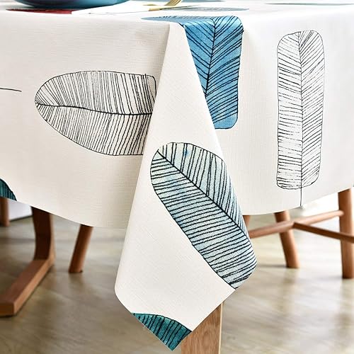 Miniatura 2 de Mantel de vinil para mesa cuadrada, lavable, a prueba de aceite, impermeable, PVC, diferentes estampados, Jardín, Hojas
