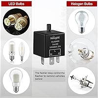 Vista 2 de Nilight 4 piezas de relé intermitente ajustable de 3 pines CF13 JL-02, relé de intermitente electrónico de 12V 150W, corrige la señal de giro