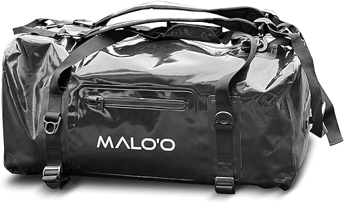 Malo'o Mochila impermeable DryCore de 90L Bolsa de aventura - Lo último en kayak, camping, playa, pesca, bolsa de navegación, Negro -, Classic