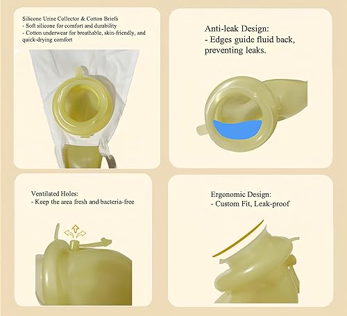 Bolsa de orina de silicona reutilizable, bolsa de orina para adultos, hombres y mujeres, un conjunto de colector de orina con 3 bolsas, práctica
