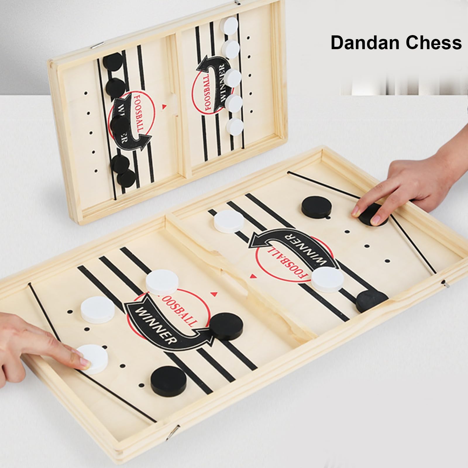 Hockey da Tavolo,Air Hockey da Tavolo Scacchiera in Legno Giochi Set Scacchiera Portatile 2 in 1 Giochi di Società Macchina daHockeys su Ghiaccio Gioch Bambinin,per Tavol Società