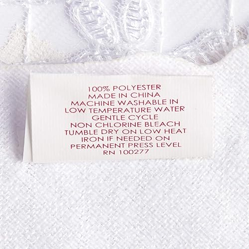 Miniatura 3 de Violet Linen Versailes - Manteles de poliéster jacquard bordados en relieve, 70 x 108 pulgadas, color blanco