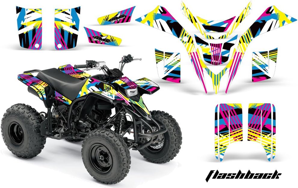 AMR Racing ATV Graphics kit Sticker Decal Compatible with Yamaha Blaster 200 1998-2005 - Flashback