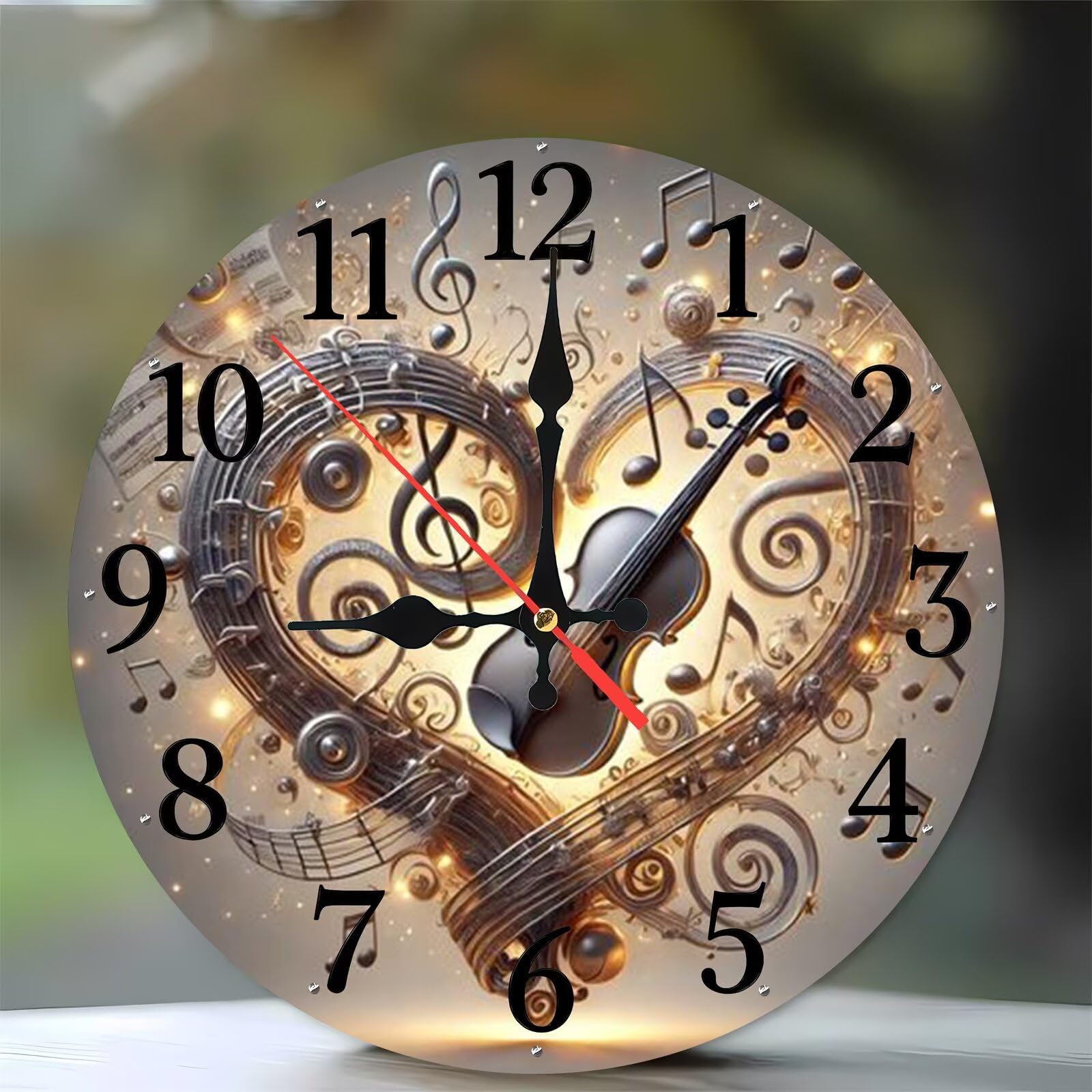 Horloge murale silencieuse bois violon 35cm pour en finir avec le tic-tac