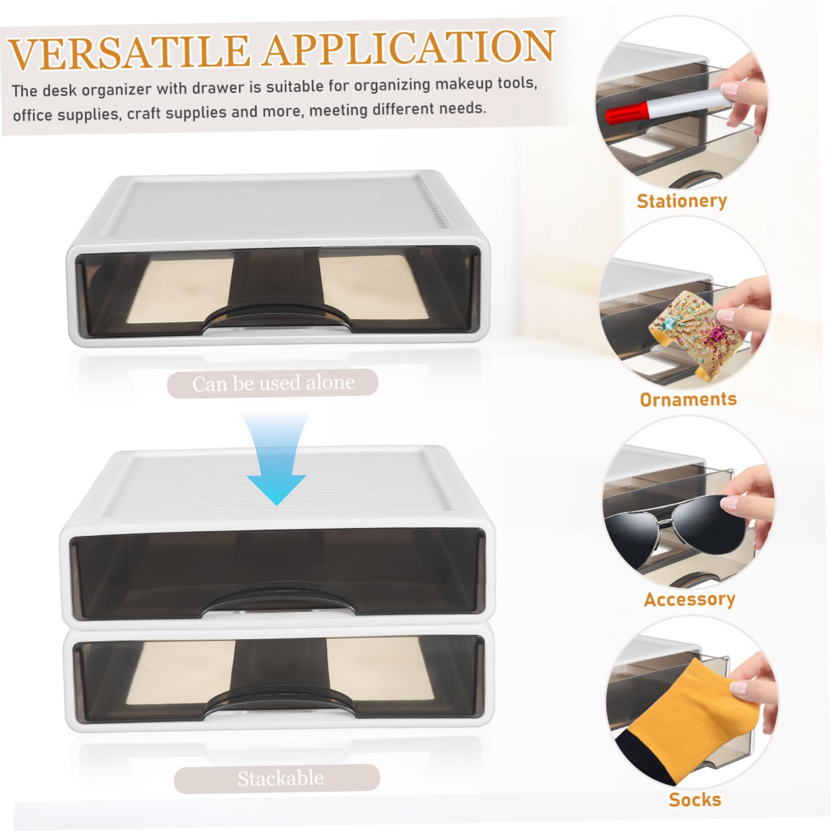 Scatola Per Cassetti Da Scrivania Organizer Impilabile 2 Pezzi Custodia Portaoggetti Per Trucco Forniture Ufficio