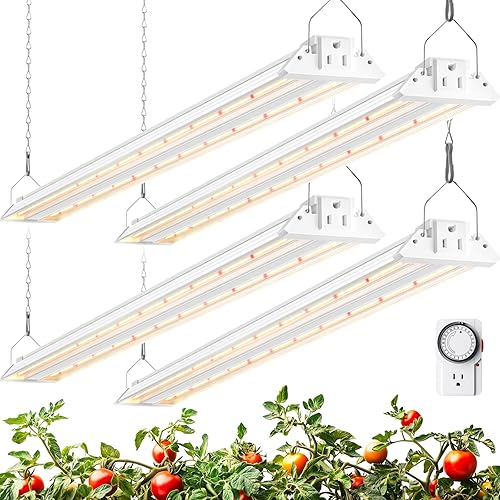 Miniatura 18 de Barrina TX72 Luces de cultivo de 4 pies para inicio de semillas, 288 W (4 x 72 W, equivalente a 2000 W), alto PPFD, espectro completo de luz diurna