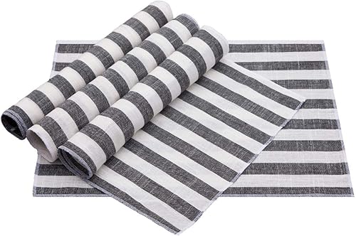 rockcloud 4 manteles individuales de lino y algodón de 17 x 13 pulgadas, lavables a máquina, para decoración de mesa de comedor, cocina, hogar,