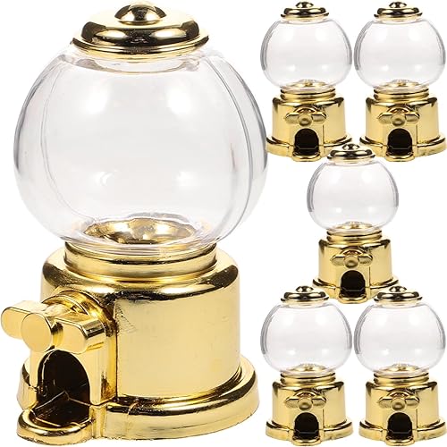 Miniatura 10 de STOBOK Máquina de dulces, 6 máquinas giratorias para atrapar dulces, mini máquina creativa de chicles dispensadora de dulces, caja de dulces para