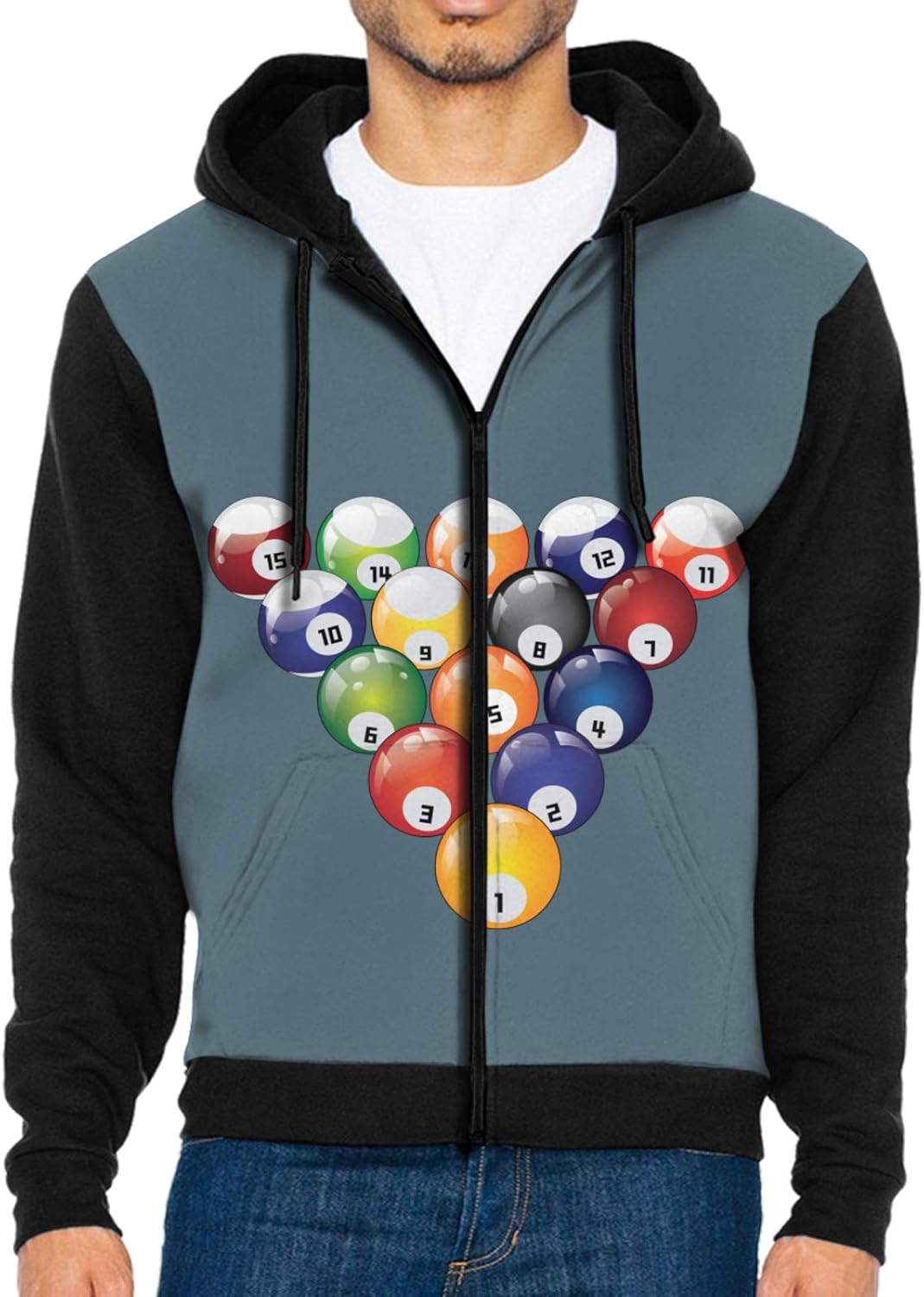 Billiards sports equipment Black hoodie men's longsleeved sweatshirt