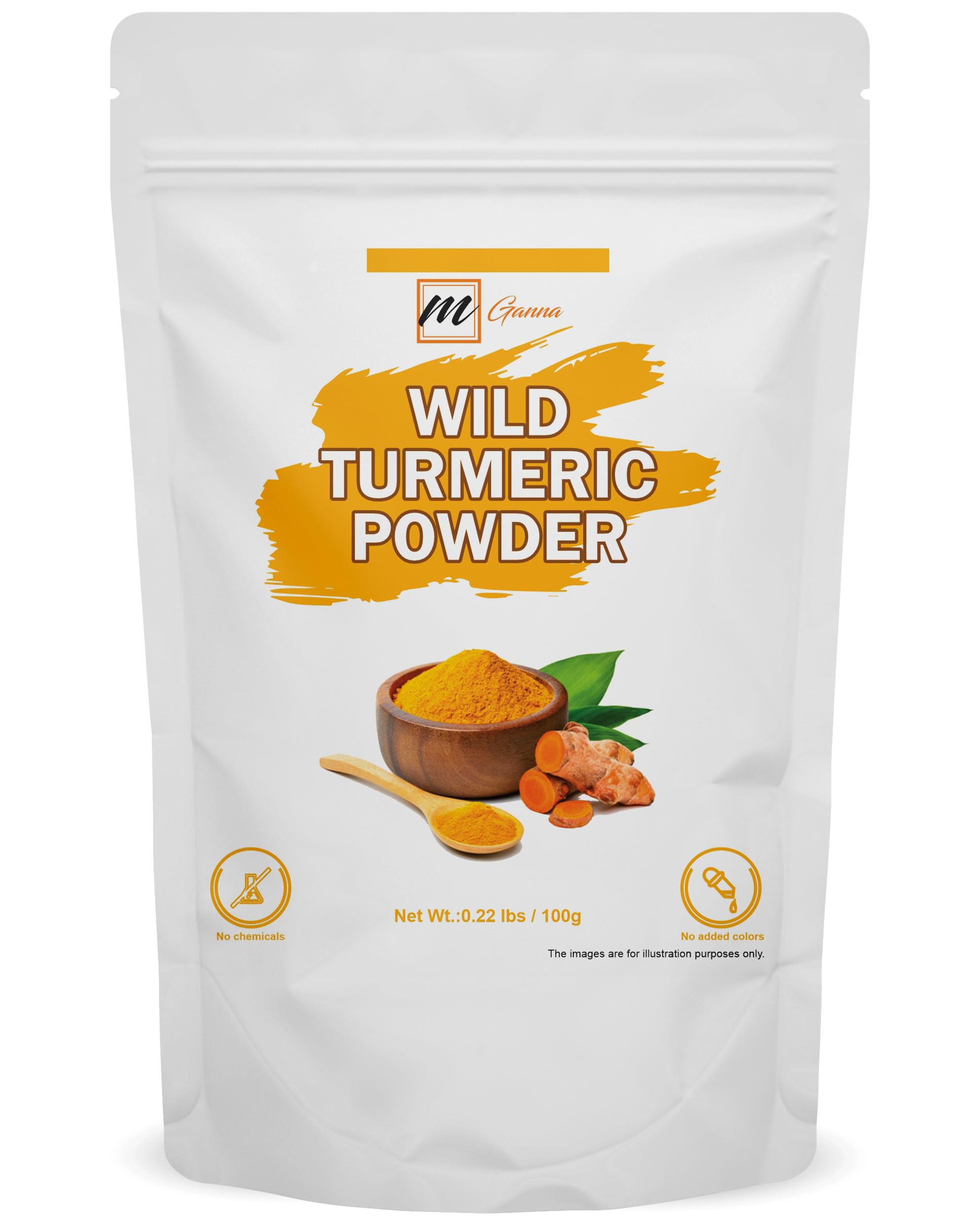 100% Natural Pure Wild Turmeric/Curcuma Aromatica Powder for Skin Care 100 GMS / 0.22 LBS