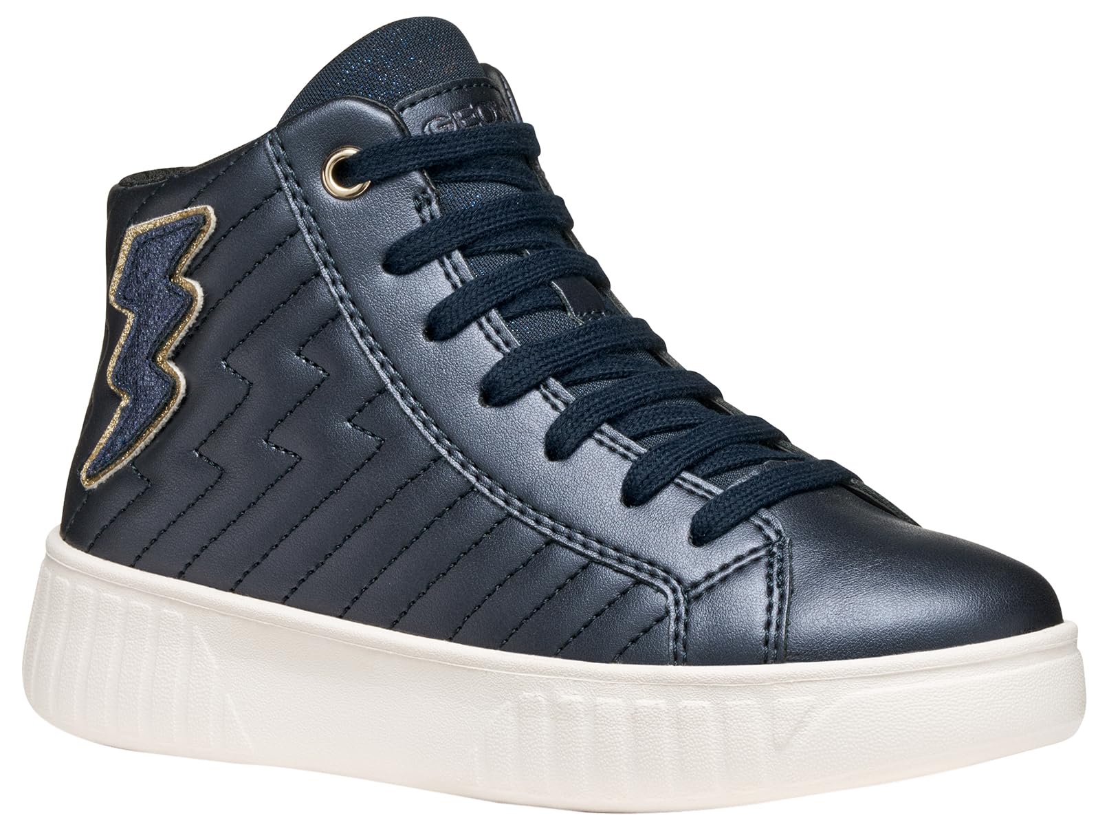 Geox J MIKIROSHI Girl Sneaker, Navy, 12.5 UK