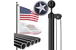 Heavy Duty In-Ground Aluminum Flagpole - 25 FT 12 Gauge Extra Thick Flag Pole Kit