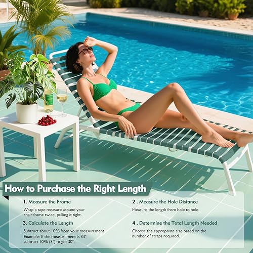 Miniatura 7 de Correas de vinilo de 2 pulgadas de ancho para reparación de sillas de patio, 20 pies de largo, correas de repuesto con 20 remaches (verde oscuro)