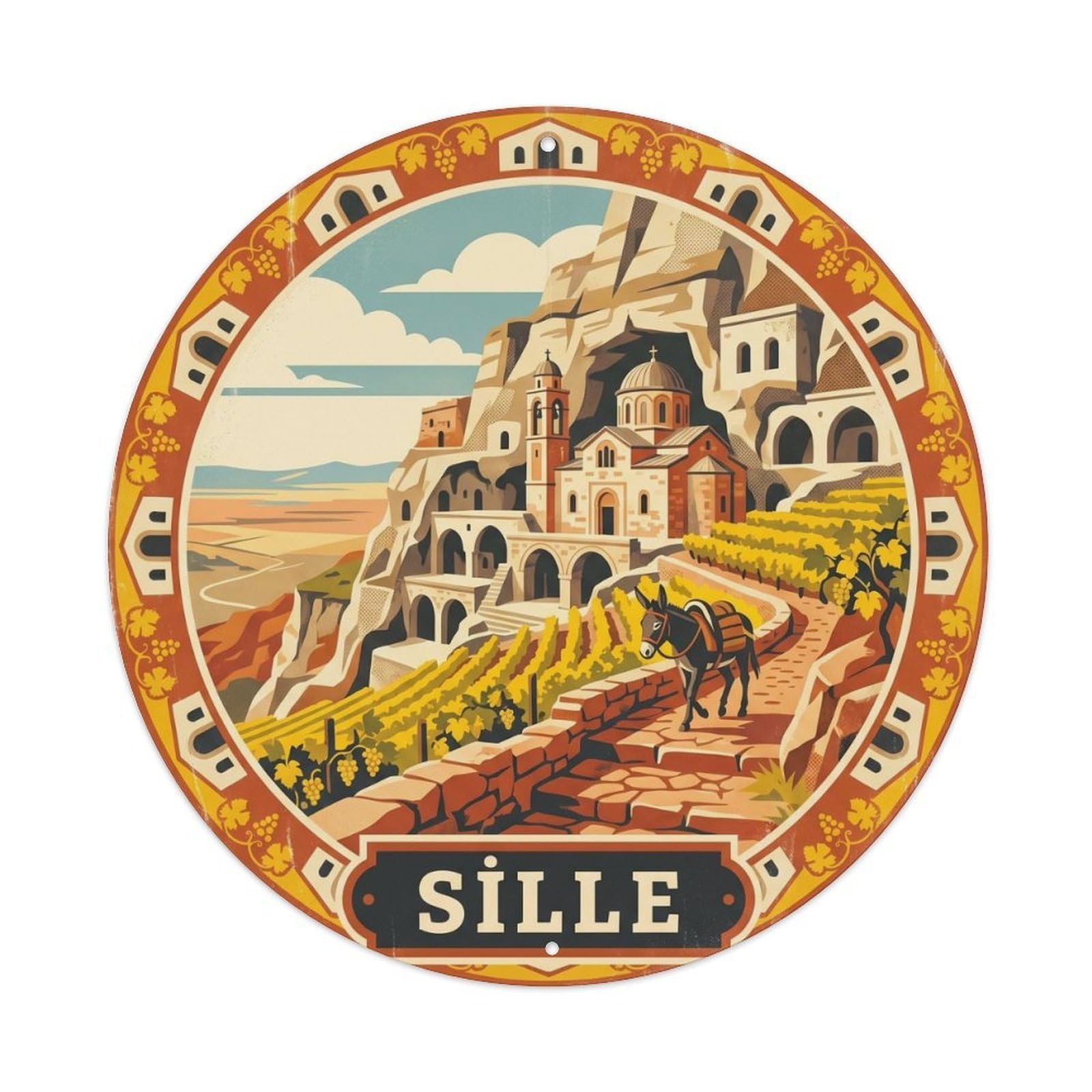Sille Village Konya Historic Turkey Travel Metal Tin Sign
