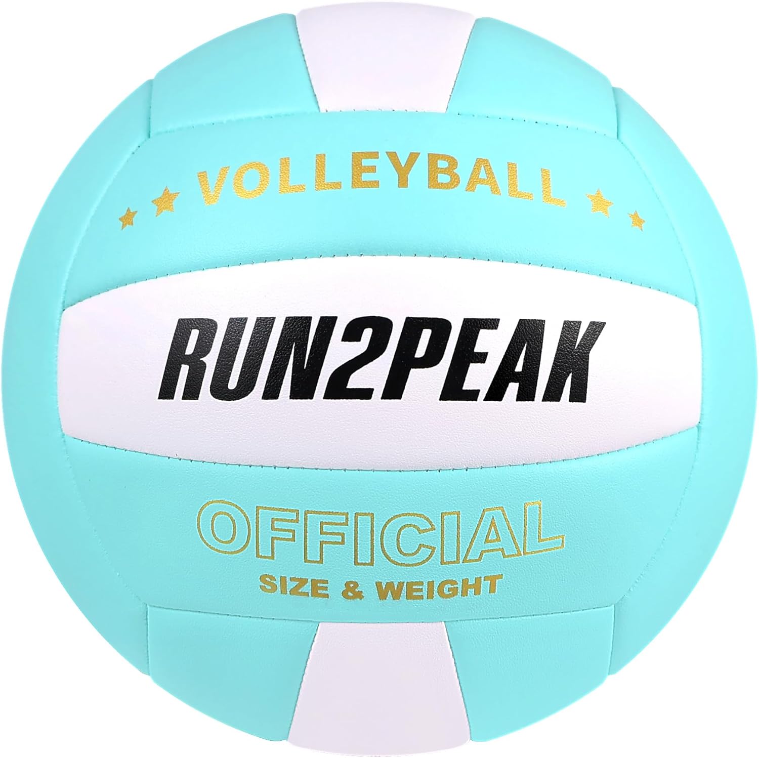 RUN2PEAK Soft Volleyball Ball Official Size 5 Volleyballs for Indoor Outdoor Beach Pool Game Play for Teen Beginner Recreational Team Professional PU Leather Training Practice Volley Balls