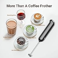Vista 15 de InstaWhisk - Espumador de leche con velocidad variable, varita espumadora de café recargable con batidor doble desmontable, mezclador de bebidas