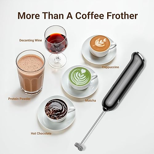 Miniatura 8 de InstaWhisk - Espumador de leche con velocidad variable, varita espumadora de café recargable con batidor doble desmontable, mezclador de bebidas,