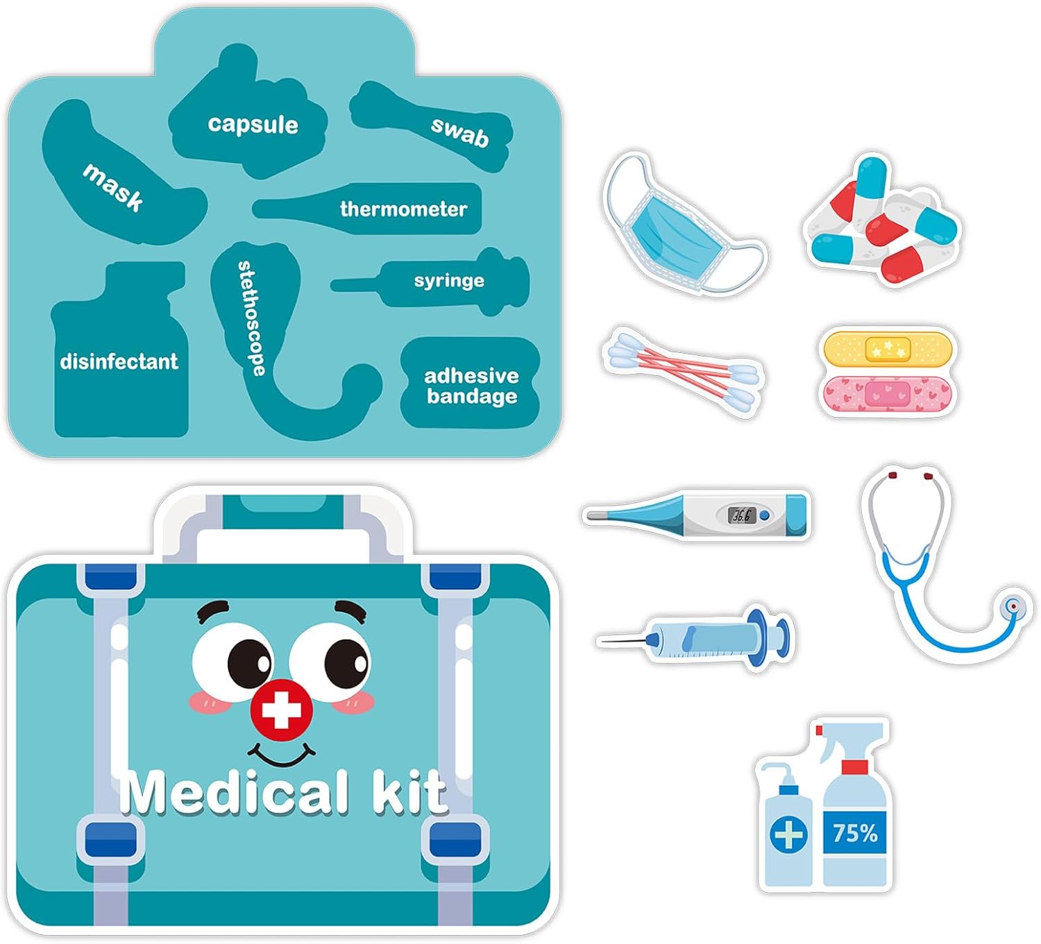 10 Pieces Medicine Box Sorting Felt Board Pieces Learning Activities Classroom Must Haves Felt Wall Activities for Classroom