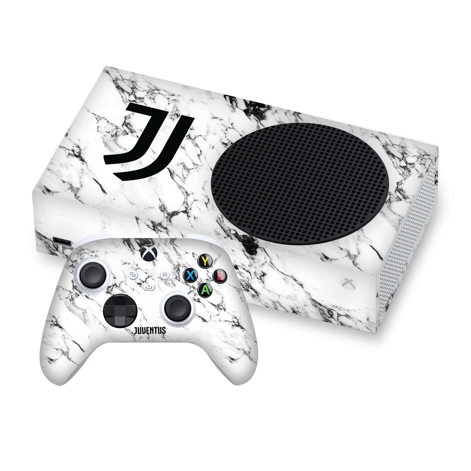 Head Case Designs Licenza Ufficiale Juventus Football Club Bianco Marmoreo Arte Vinile Sticker Gaming Pelle Adesivo Compatibile con Xbox Series S Console And Controller Bundle