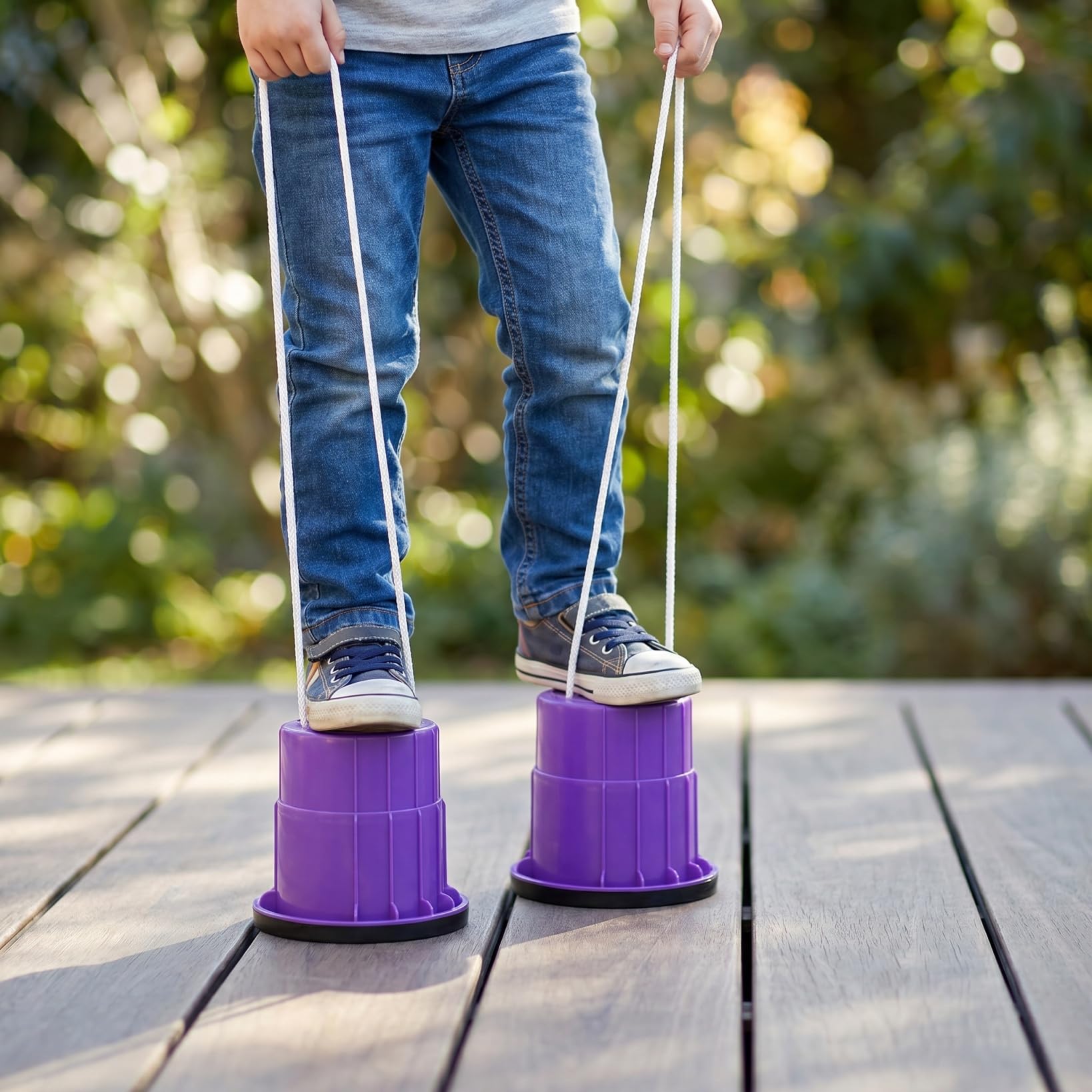 Gatuida 1 Paar Eimerstelzen: Laufstelzenbecher für Kinder, Lauflernhilfe aus Kunststoff, Balanciereimer für Kinder, Training, Outdoor-Aktivitäten,