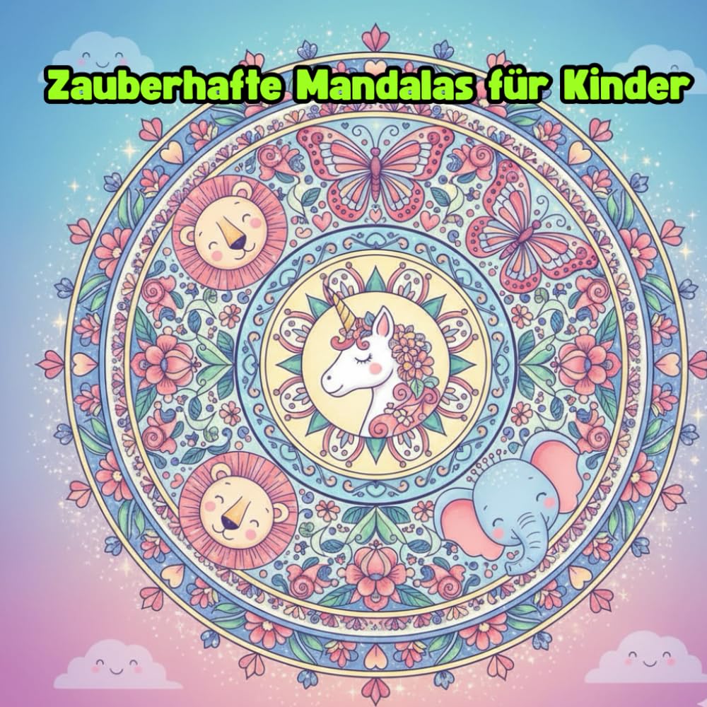 Mandala-Malbuch für Kinder ab 4 Jahren: 25 schöne Mandalas mit Tieren, Blumen & Fantasie – Großflächig & kindgerecht