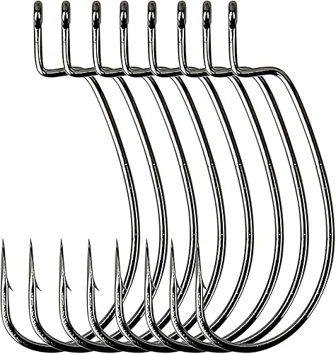 Angler's Grotto EWG - Gancho de gusano de vástago desplazado 1525 unidades por paquete Anzuelos de pesca de agua dulce y salada Acero de alto