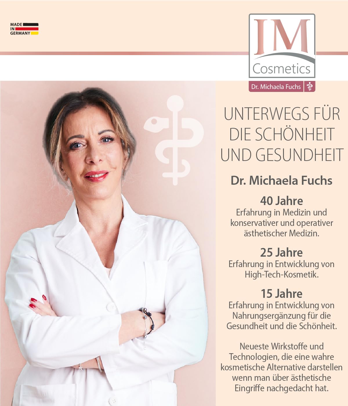 Genius IM Cosmetics NAD+ Elastin intensiv Gesichtspflege 3‑tlg. – Anti‑Aging Serum, Creme & Körperlotion – Anti Falten, straffend & glättend – für empfindliche Haut Geschenkset Dr. Michaela Fuchs