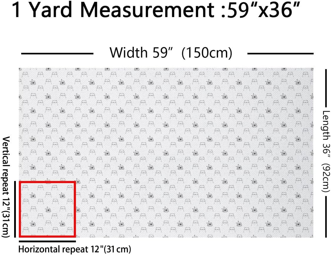 jejeloiu Bear Upholstery Fabric for Chairs 2 Yards Kids Cute Bear Print for Home DIY Projects, Soft Flannel Indoor Decor Boys Girls Teens Kawaii Fabric By The Yard Wild Animals White Grey