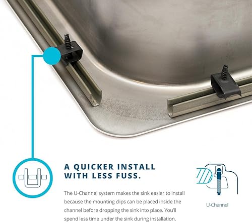 Miniatura 6 de Elkay Lustertone Classic LRAD1918551 - Fregadero ADA de acero inoxidable con cuenco individual