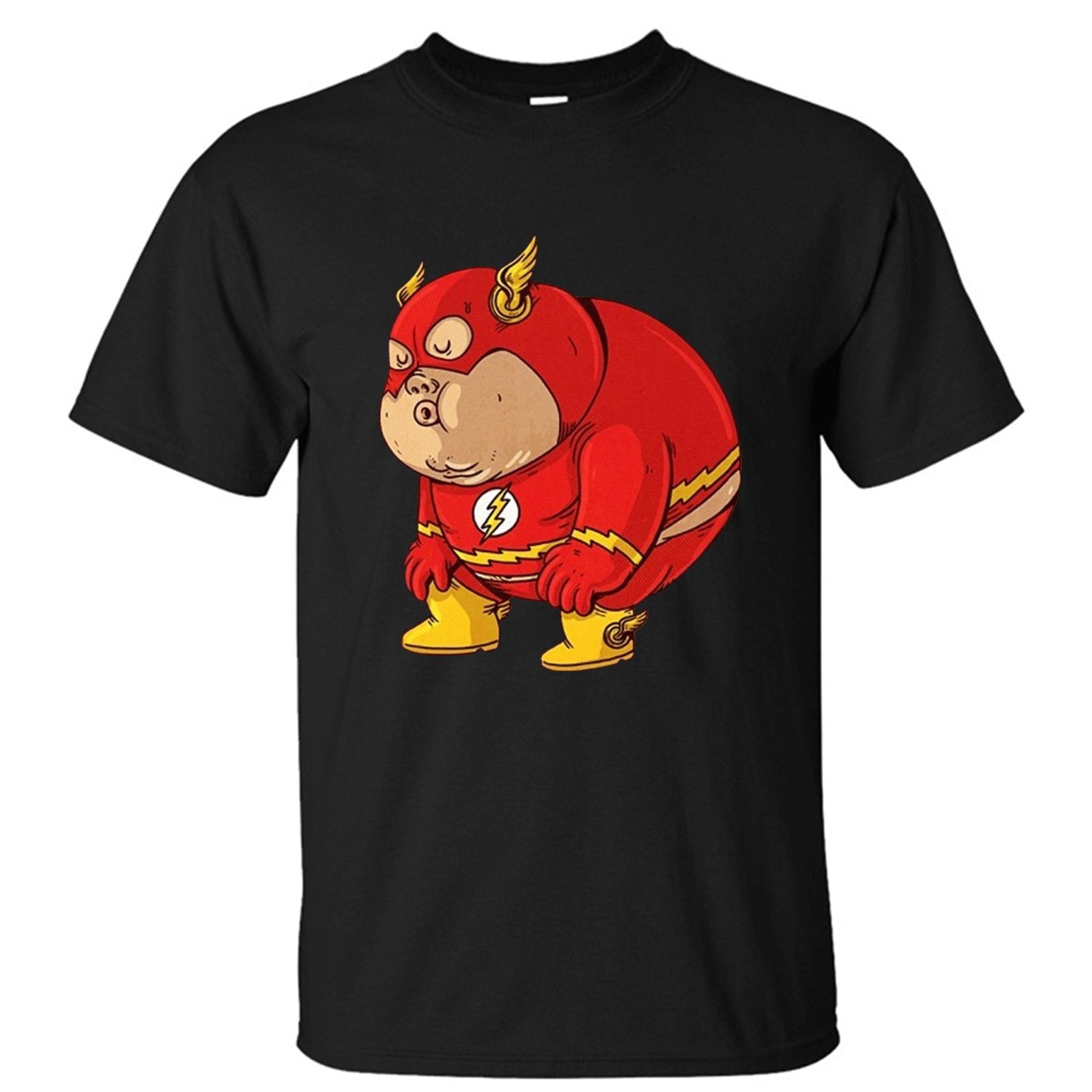 Flash Fat Superhero Men Casual T Shirt