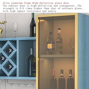 Amazon｜木製お酒収納ラックLEDライト付き，多機能ワイン収納