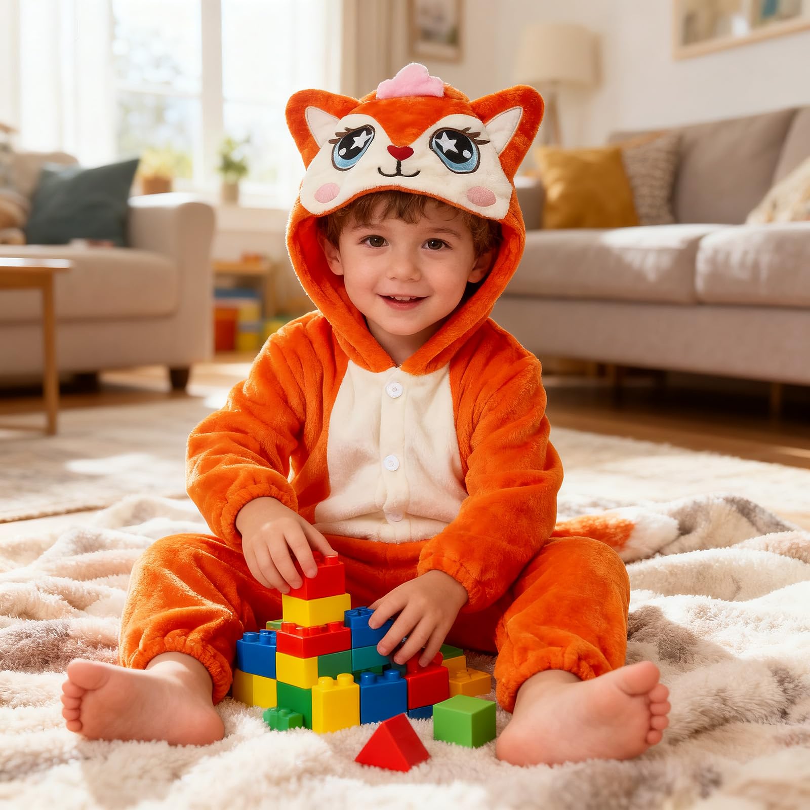 PinkSheep Pyjama Onesie d'hiver pour Enfants, Combinaison de Nuit en Flanelle de Polyester, Costume Animal de Dessin Animé, Unisexe, 3-12 Ans