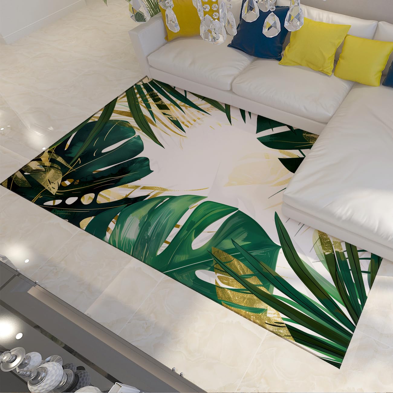 Tapis de salon antidérapant et lavable pour éviter les glissades