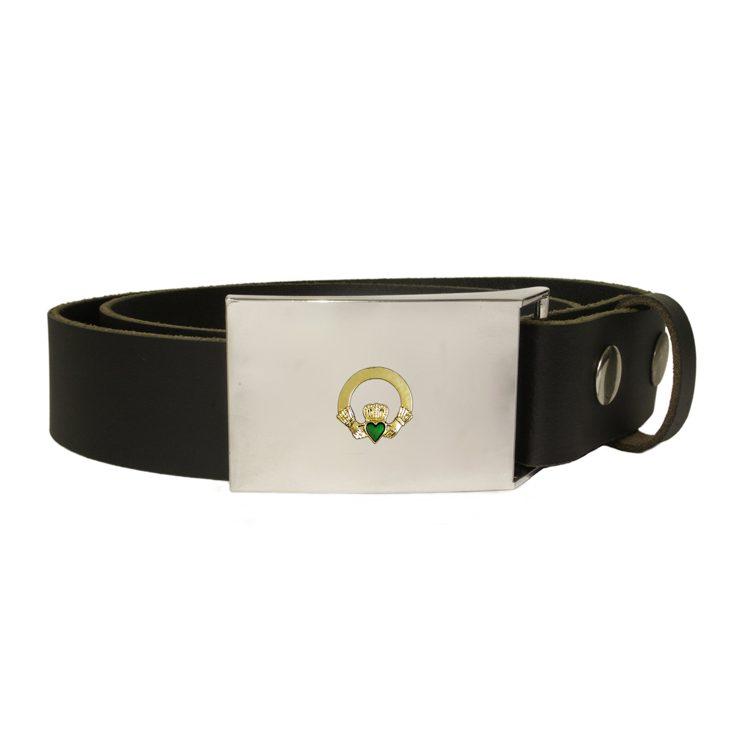 Knight Irish Claddagh leather snap fit belt