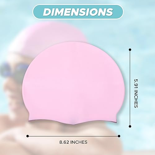 Miniatura 6 de EcoNour Gorro de natación para niños y niñas de pelo corto (edad 3-10) con tapones para los oídos y clips para la nariz, gorro de natación de