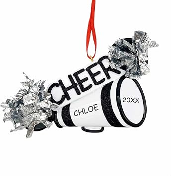 Personalized Cheerleader, Dance and Band Christmas Ornament Black