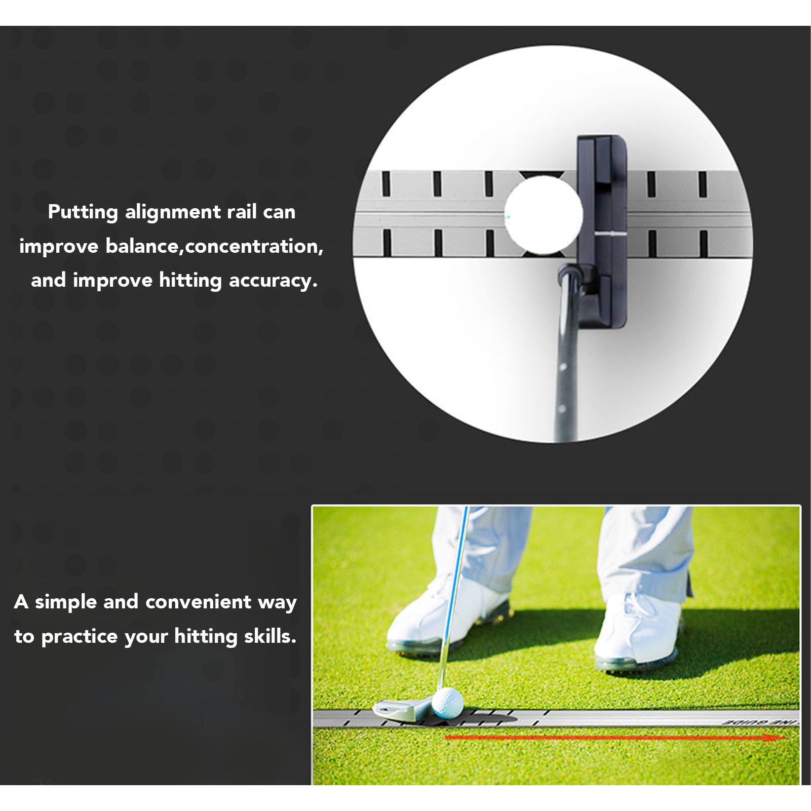 Ayuda de la Regla de la Regla de Putter de Golfs de Alineacin y Putting para la de la de Putter de Golfs para Consistencia y Precisin del Tragamonedas, Equipo de