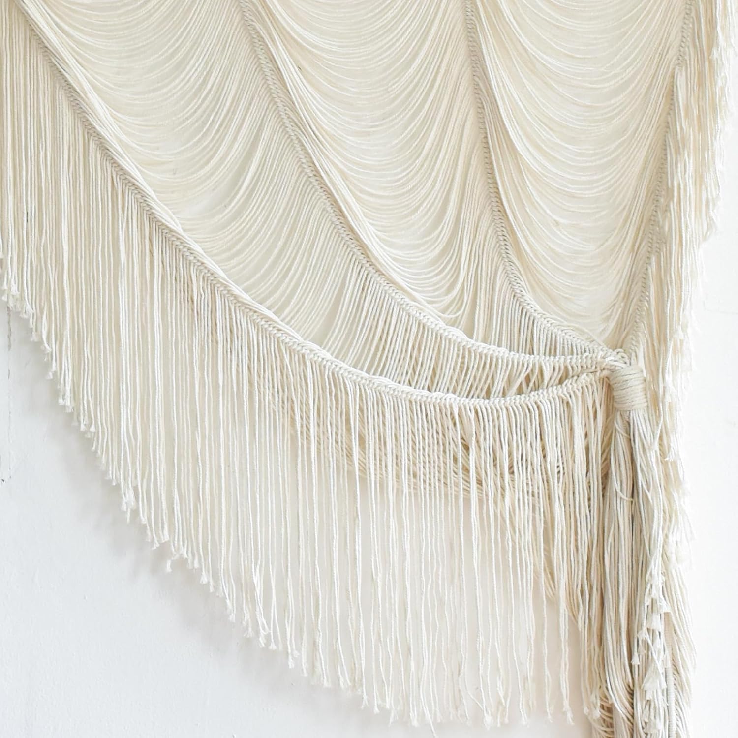 2 Panels Macrame Curtains 59"W*75"L Boho Doorway Window Curtains Handwoven