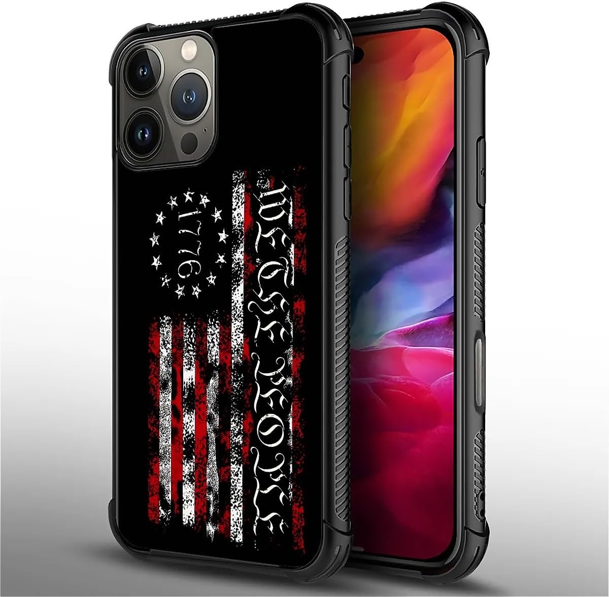 DAIZAG Compatible with iPhone 16 Pro Case,All-Round Protection Shockproof Anti-Scratches TPU Cover,Cases for Man Woman-Classic American Flag 1776 We The People - Image 2
