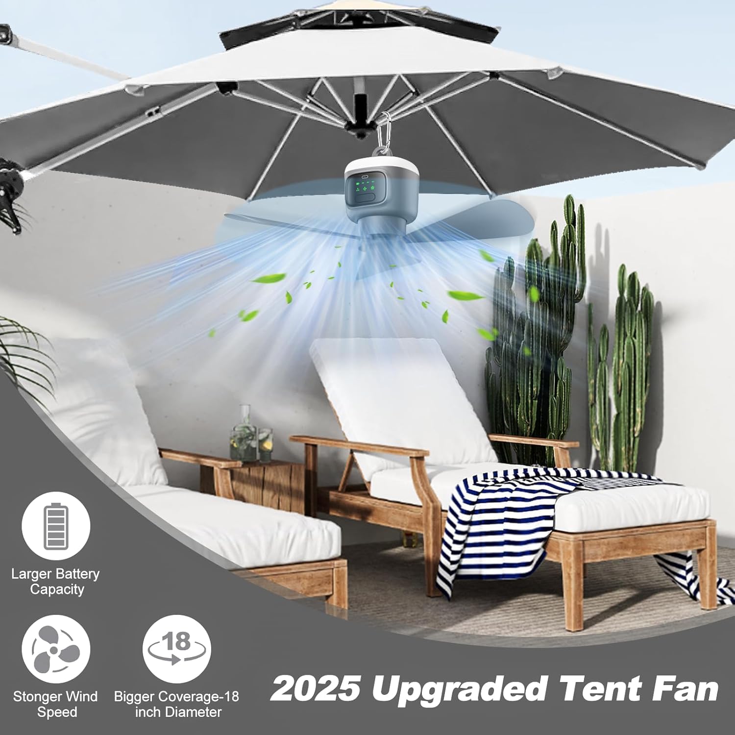 Ventilatore da soffitto a energia solare con illuminazione, ventilatore a LED con lampada da soffitto, dimmerabile, luce ventilatore con telecomando, gancio di sospensione, lampada da soffitto