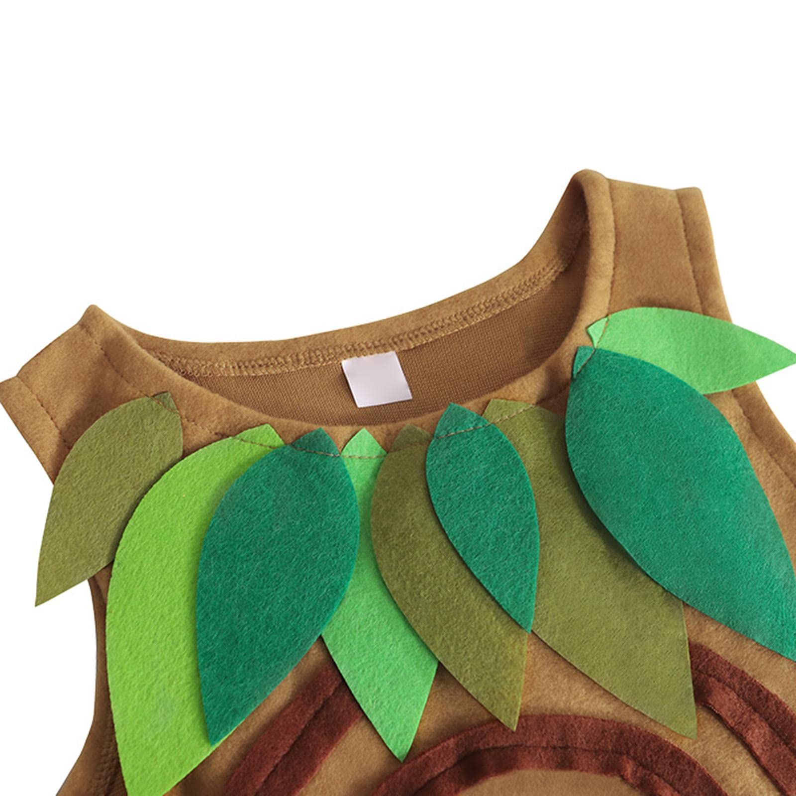 F Fityle Costumi da albero per bambini Vestito Copricapo Gilet Tutina Vestiti per lo spettacolo di Halloween, xl