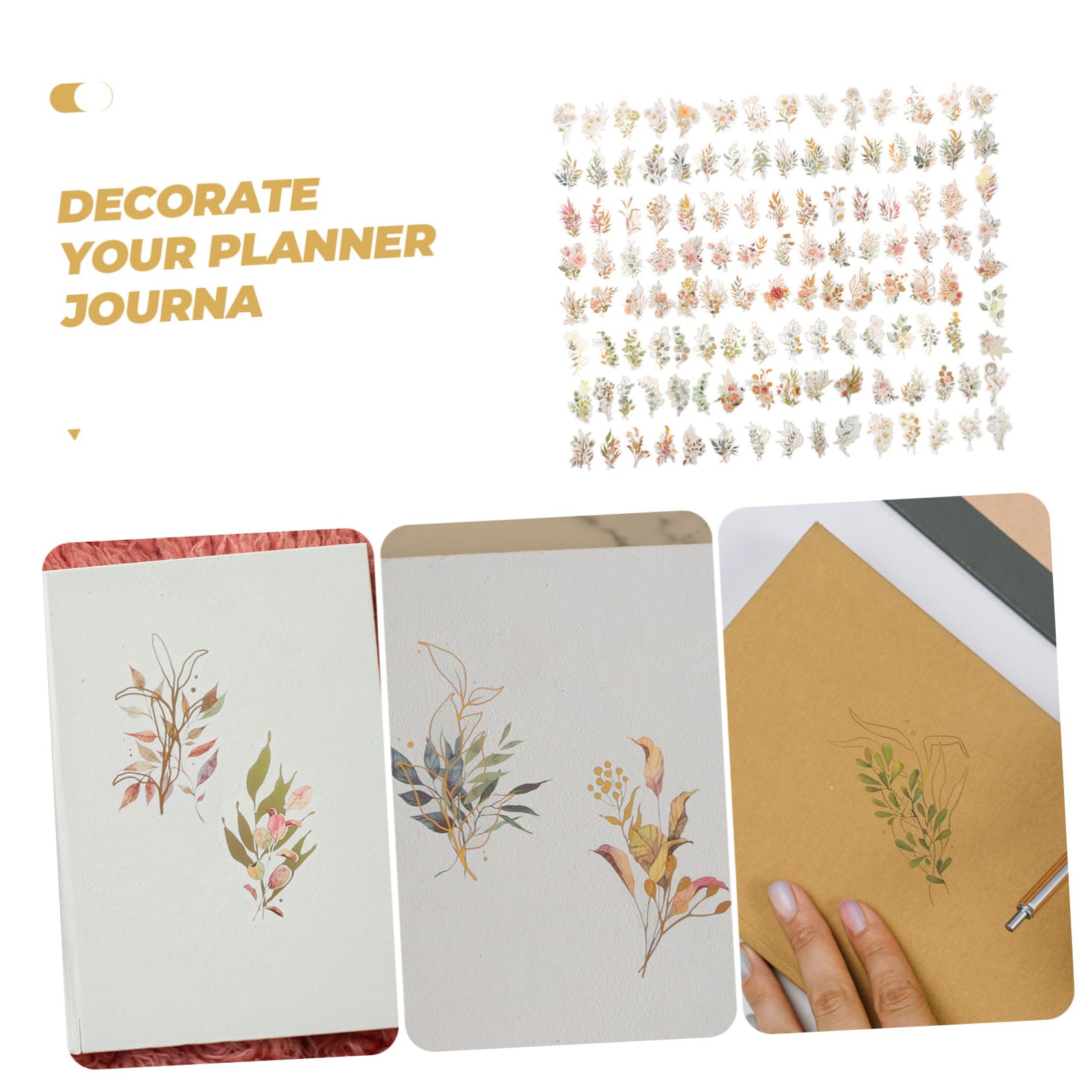 DOITOOL 4 Sätze Holographische Pflanzenaufkleber Für Scrapbooking Diy Blumenaufkleber Für Bastelprojekte Tagebücher Und Dekorationen 240 Stück * 4