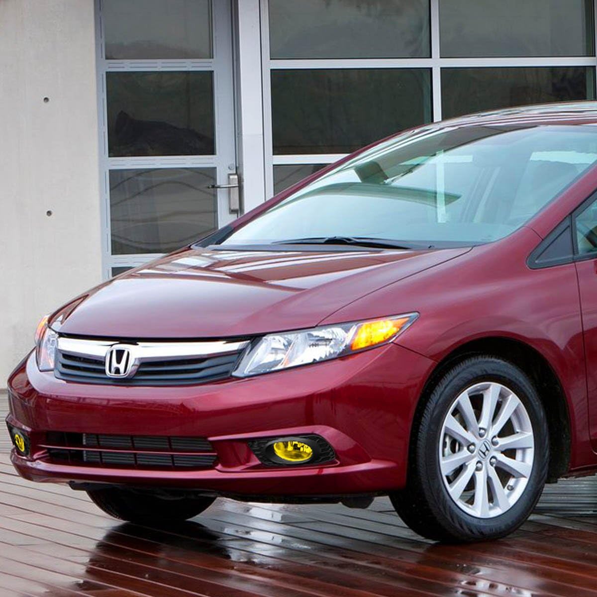 DNA MOTORING FL-ZTL-164-AM Front Bumper Fog Light Driver & Passenger Side Enhance visibility [Compatible with 2012 Honda Civic Sedan]