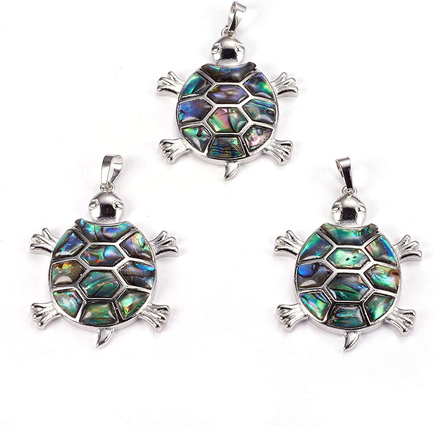 Craftdady Abalone Paua Shell Pendant Turtle Tortoise Sea Horse Butterfly Animal Heart Dangle Charms Necklace Pendants Abalone Shell Earring Charms for DIY Craft Bracelet Jewelry Making