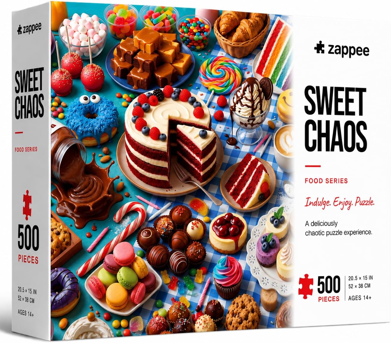 Dessert Jigsaw Puzzle 500 Pieces for Adults, Candy & Cake Collage