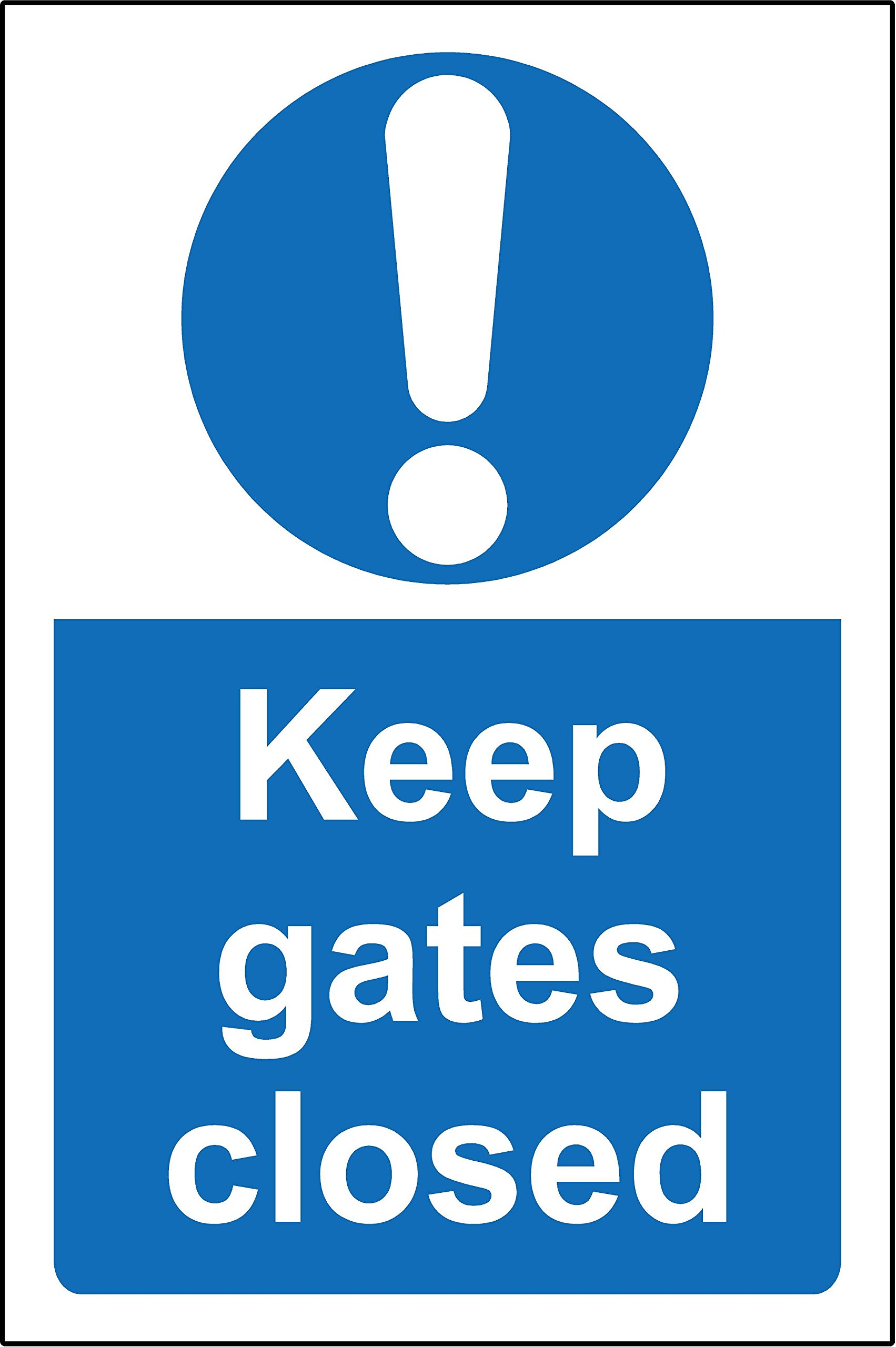 Keep gates closed safety sign - 3mm Aluminium composite 400mm x 300mm