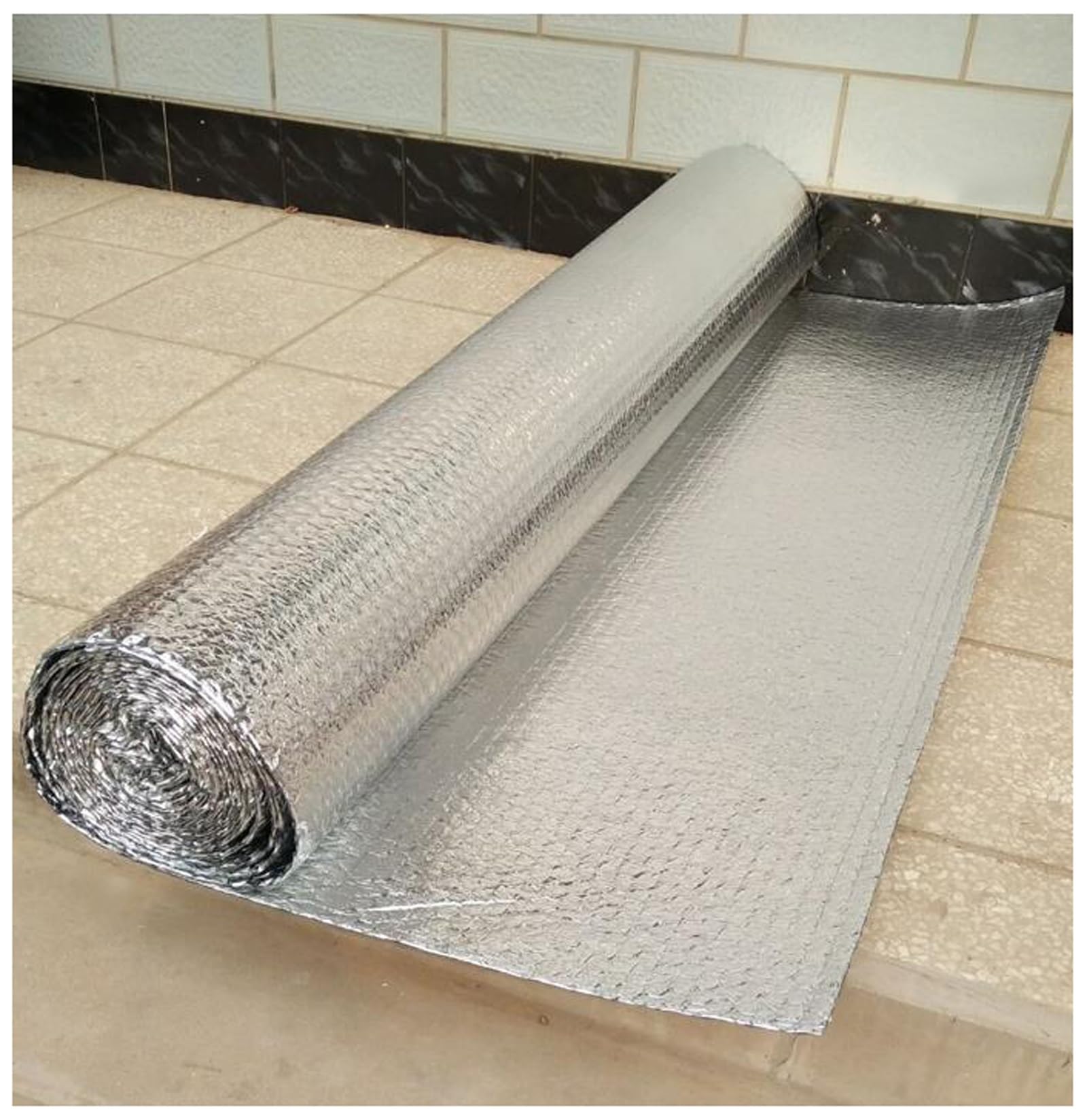 Panele odbijające promieniowanie grzejników, Folia izolacyjna bąbelkowa aluminiowa 1m x (1-10) m, samoprzylepna, do ścian, kamperów, podłóg i dachów(1mx4m)