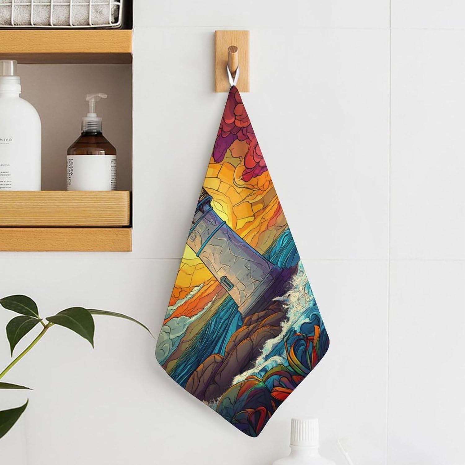 Lighthouse Towel Hand Towels Decorative Towel for Bathroom Kitchen Shower Gym 4PCS