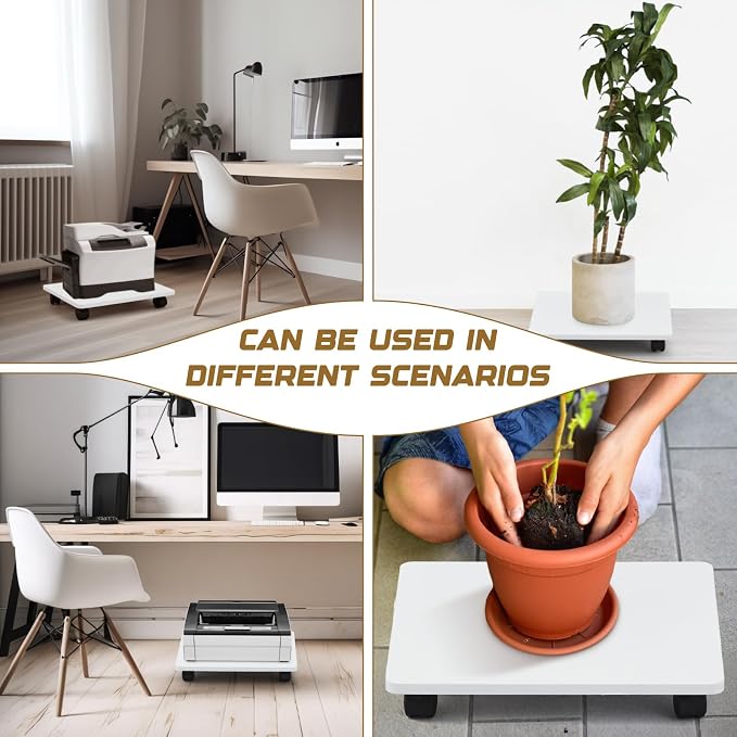 Soporte para impresora Beeveer 2 piezas con ruedas y estante miniatura 3