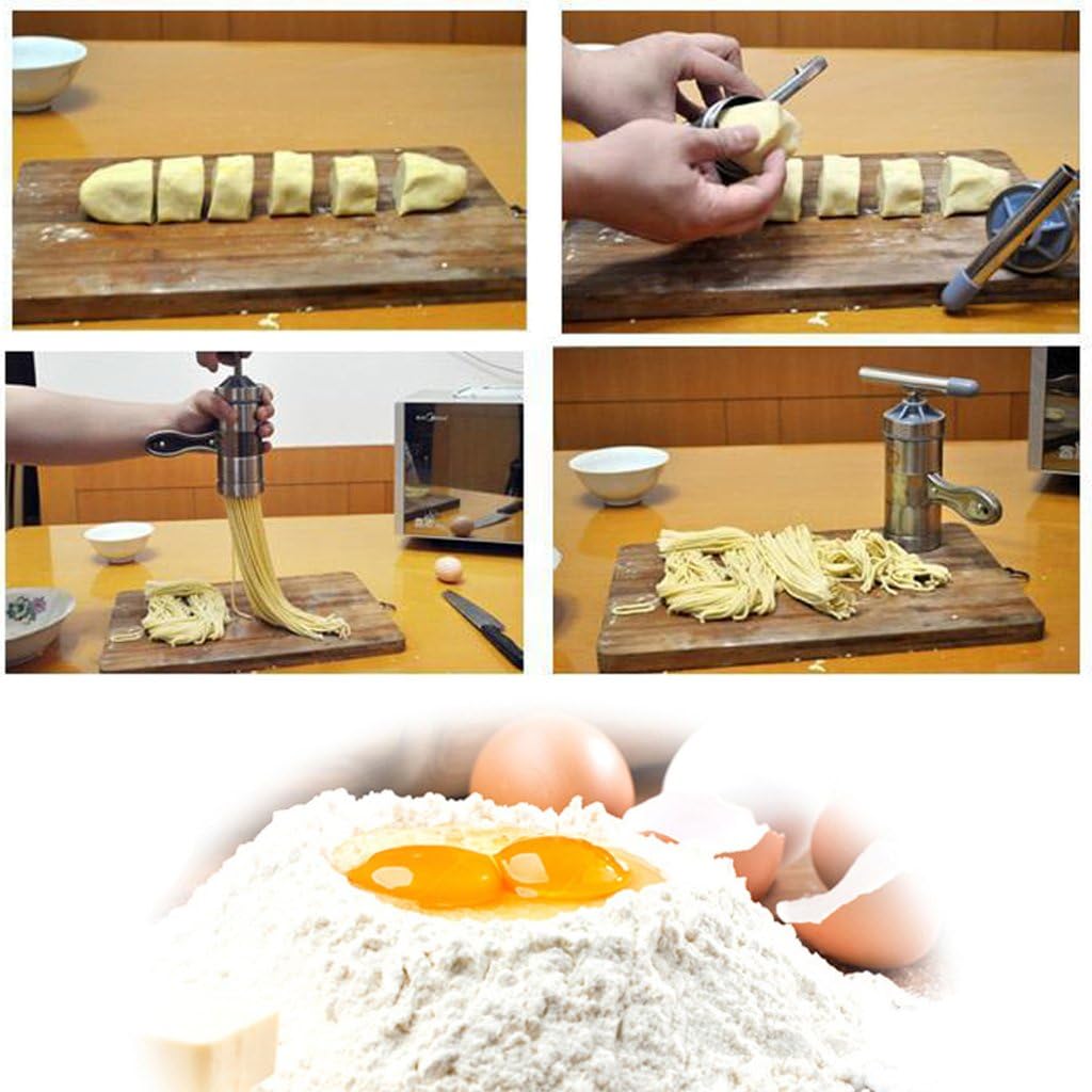 Manual Stainless Steel Pasta Maker Noodle Machine - Fresh Noodles Press for Spaghetti, Macaroni, and Juicing - Easy to Use at Home or Restaurant - Perfect for Pasta Lovers and